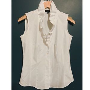 Brooks Brothers Ruffle Collar Sleeveless Blouse